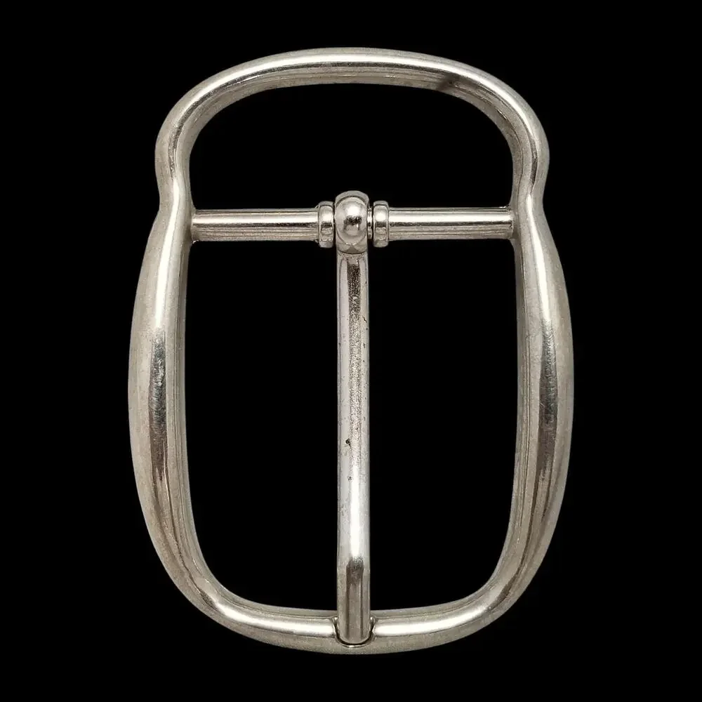 Silver Tone‎ Metal Pin Center Bar Belt Buckle Western Style Fashion Accessory